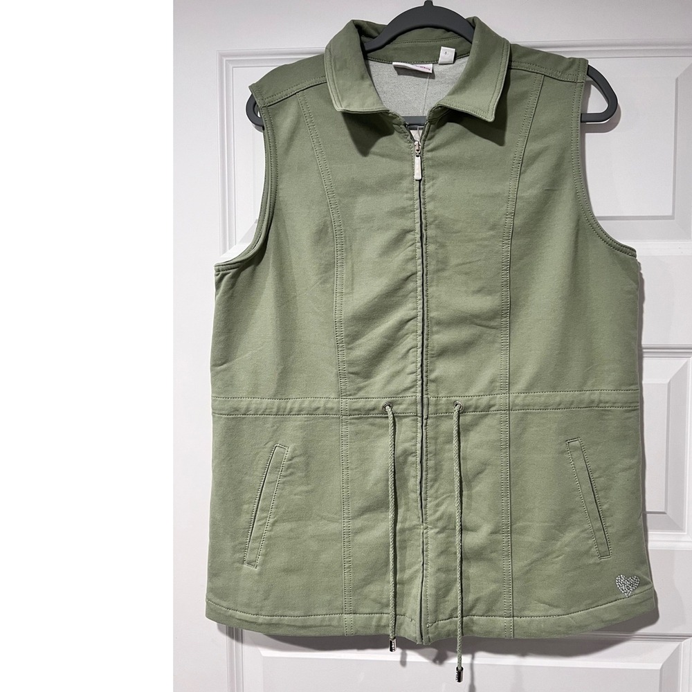 Dream Jeannes by Quacker Factory Lightweight Sleeveless Drawstring ‎ Vest Size M - Picture 6 of 9